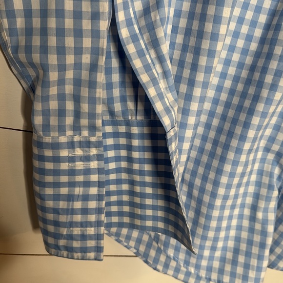 Charles Tyrwhitt Spread Collar Non-Iron Gingham Extra Slim Fit Shirt Light Blue - Picture 3 of 6